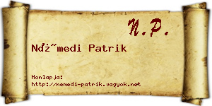Némedi Patrik névjegykártya